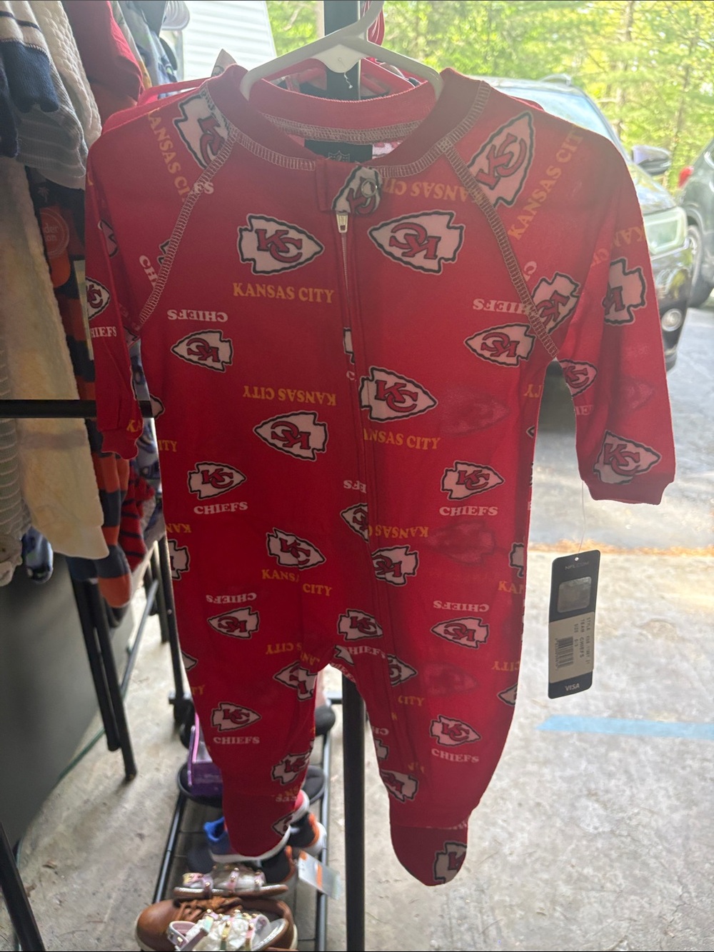 Nwt 0/3 m Kansas City Chiefs one piece pajama